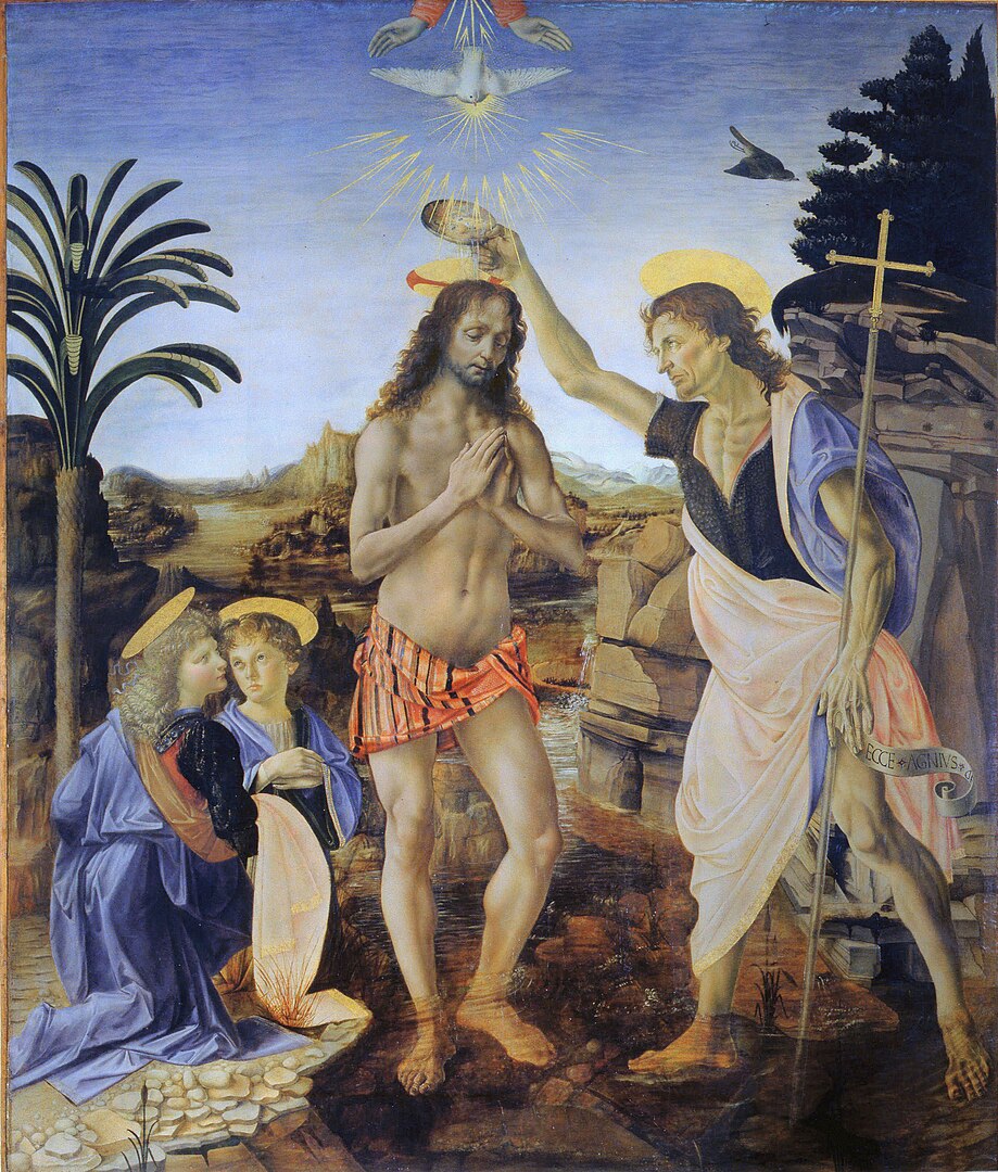 Verrocchio, Leonardo Da Vinci Battesimo Di Cristo