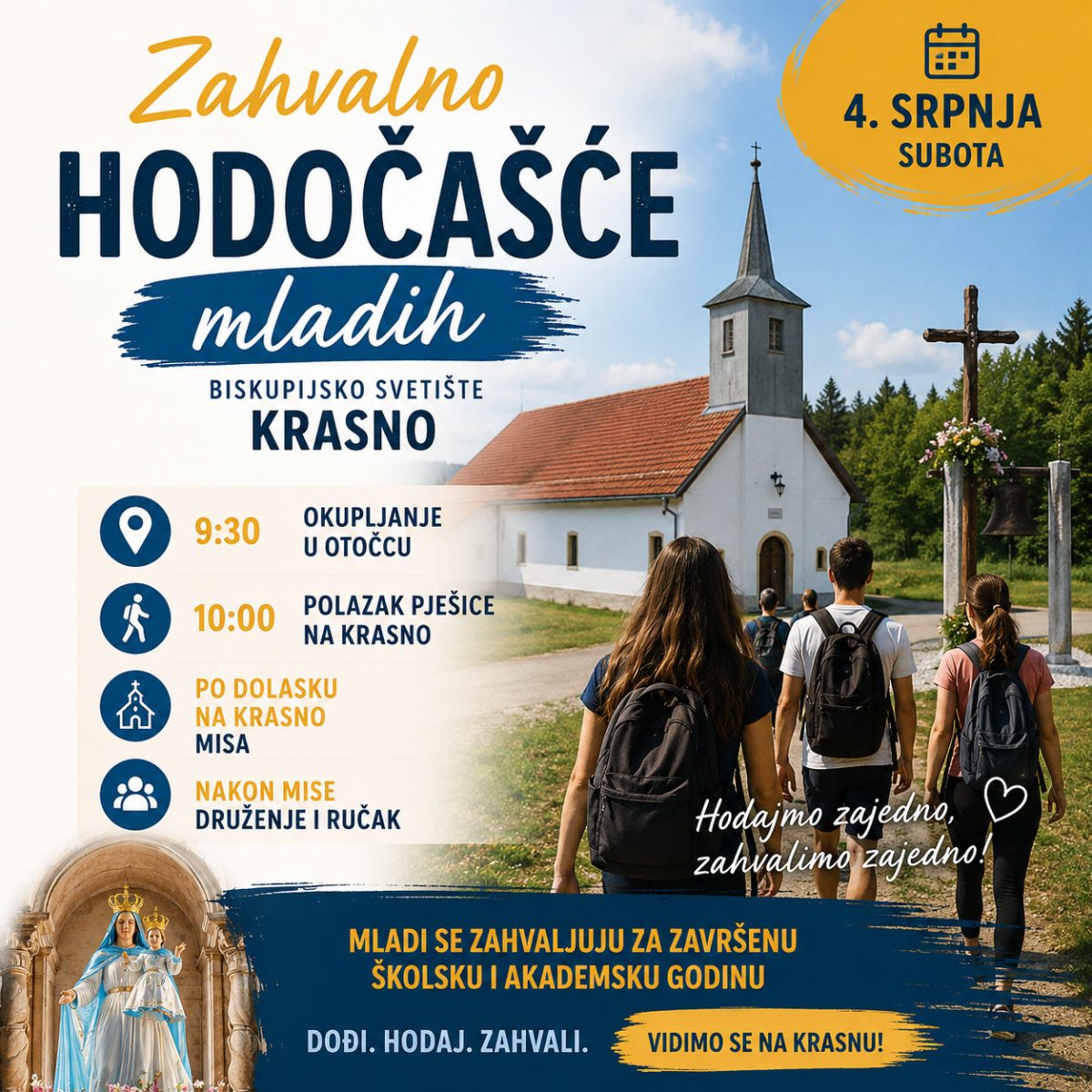 Zahvalno hodočašće mladih u Krasno plakat